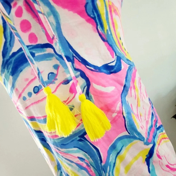 Lilly Pulitzer Margot Sunny Side Halter Tassle Tropical Pima Cotton Dress XXS - Picture 10 of 14